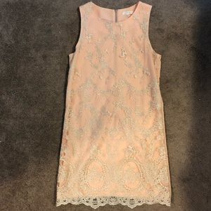 Peach Dress with Gold Embellishment